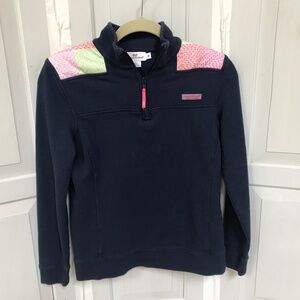 Vineyard Vines Navy Pullover Shep Shirt with Whale Accents